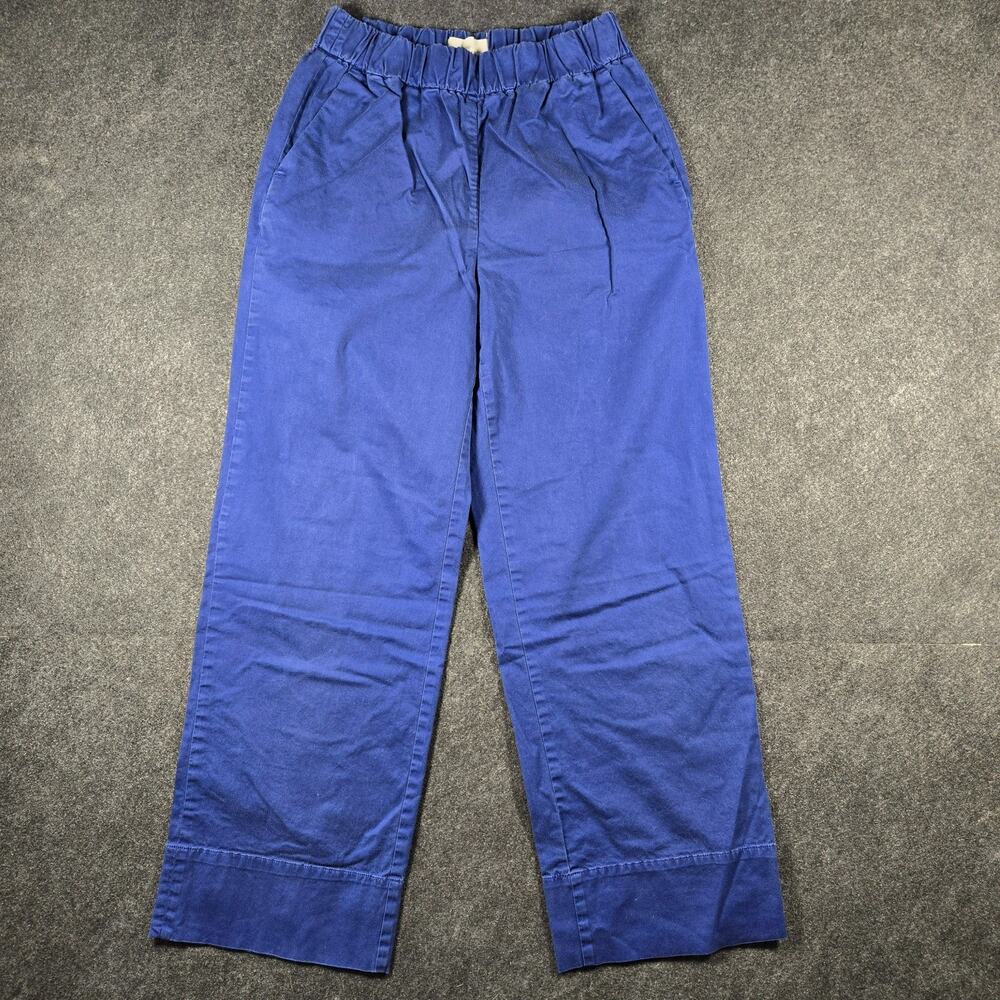 Everlane 'The Easy Pant' Organic Cotton Stretch Pull On Wide Leg Cobalt Size 4